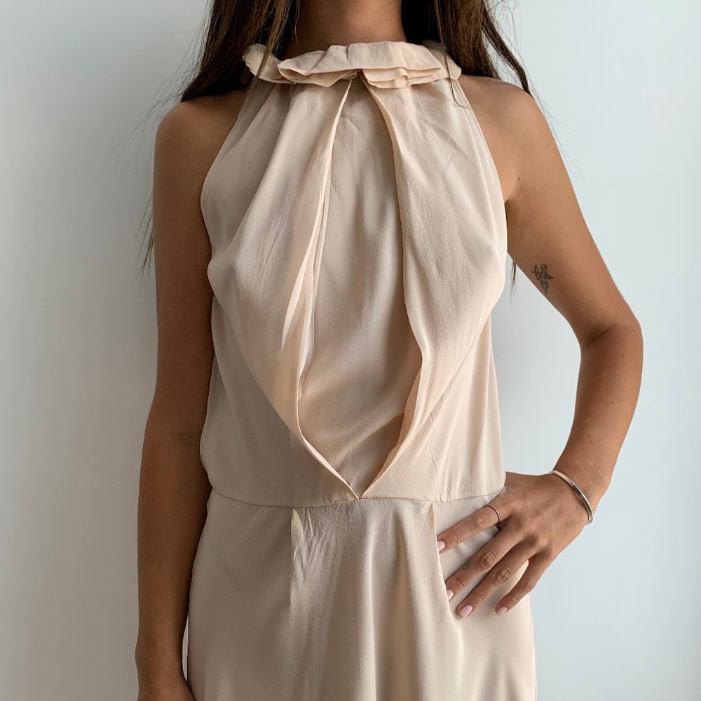 FENDI cream high neck dress